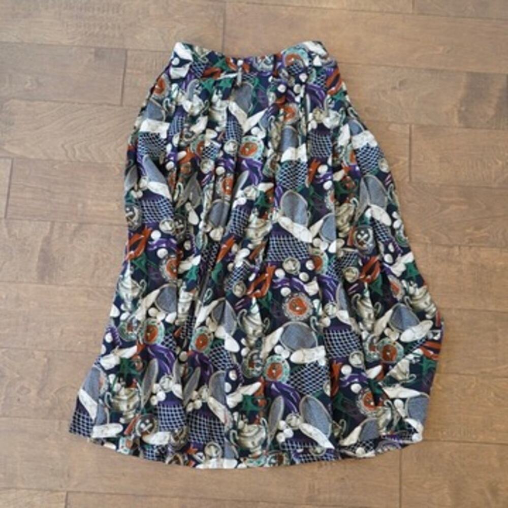 Vtg Blassport by Bill Blass Tennis Novelty print  Skirt 80s 90s 28 in Waist